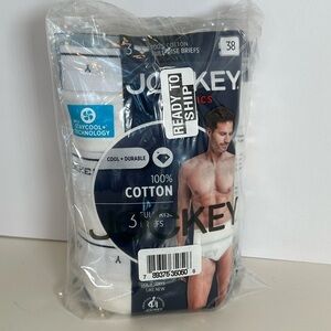 NWT 6 Pack White Jockey Classics 100% Cotton Full Rise Briefs  Sz 38